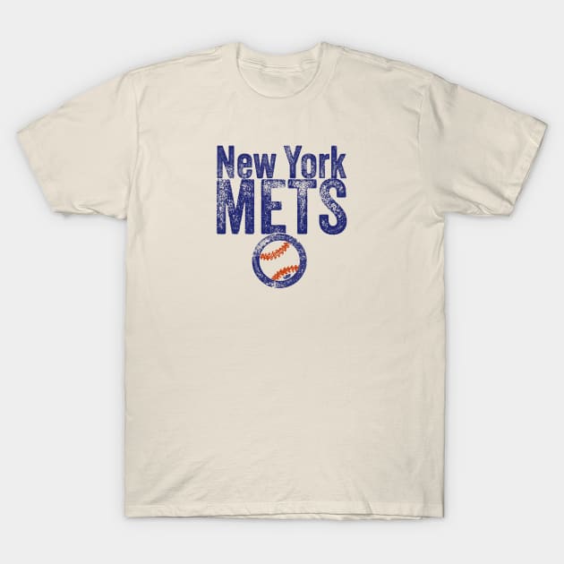 Mets Baseball Weathered T-Shirt by Throwzack